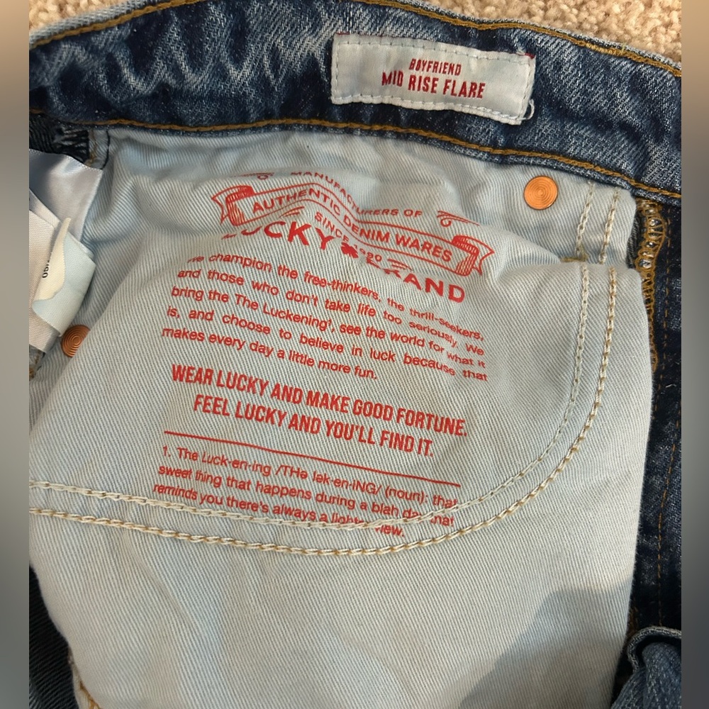 Lucky Brand Blue Distressed Flare Jeans - Picture 3 of 5